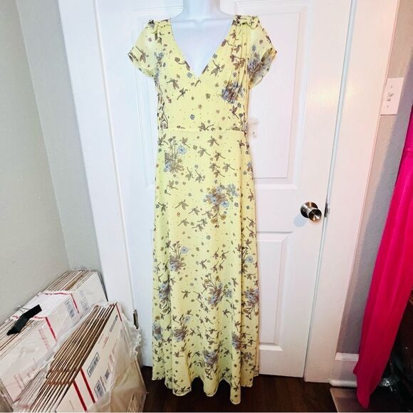 ModCloth You're Flowing Places Maxi Dress Light Yellow Floral Critters 8 NWT - Picture 5 of 12